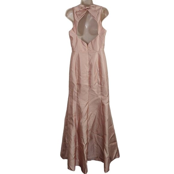 Alfred Sung Pink Formal Dress Fit & Flare Sleeveless Women Size 10 R Open Back - Picture 6 of 9